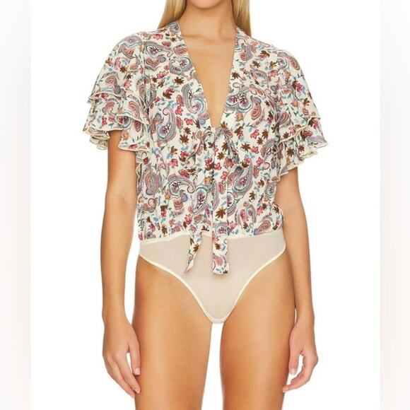 Free People Tops - Call Me Later Bodysuit in Sweet Combo XS NWT